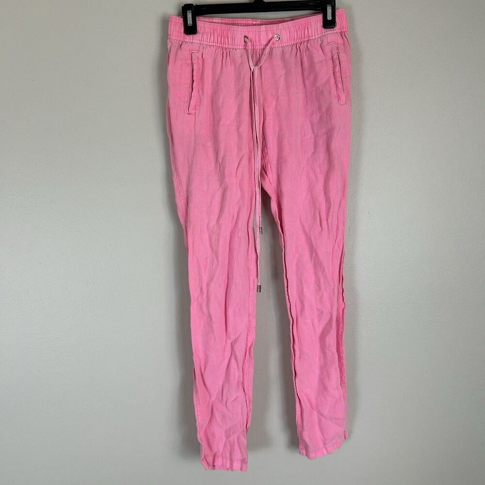 Lilly Pulitzer XS 100% Linen Pink Pants Beach Vacation Coastal Hot